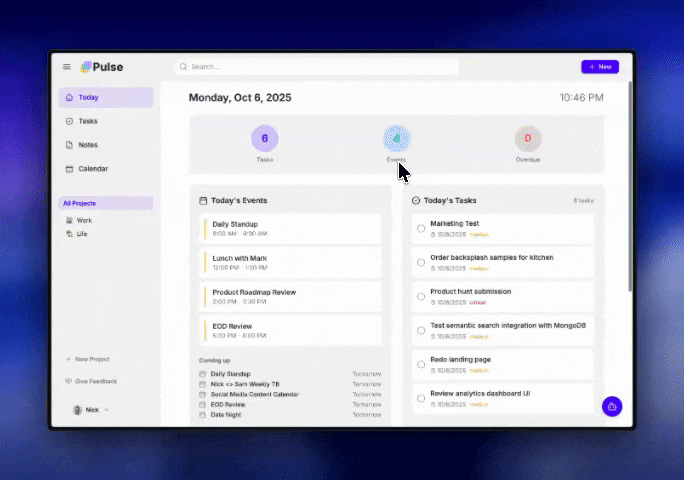 Pulse Productivity Dashboard